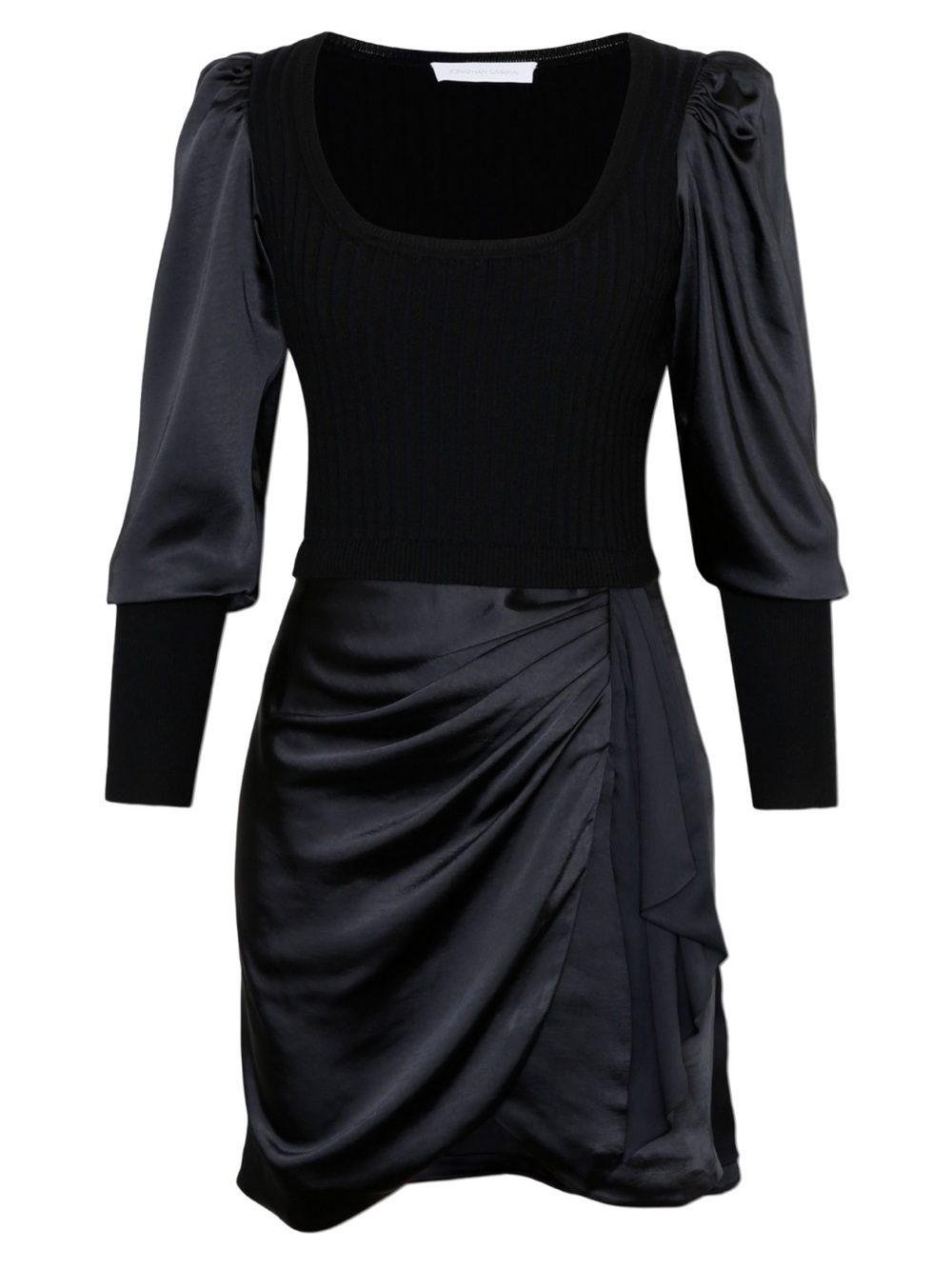 Johnathan Simkhai Gloria Draped Long Sleeve Mini Dress